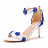 7 Cm With Light Mouth Fine Heel Sandals Bead Size Summer Sandals Wedding Dress High Heel Sandals HZ0115