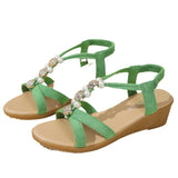 Poe Heel Sandals Women 2025 Summer New Korean Version Of Bohemian Pines Tight-Le-Sleeve Fish Mouth Roman Sandals HZ0115