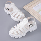 2025 New Summer Large-Size Hollow Octfish Sandals Retro Bag Head Casual Roman Sandals Women HZ0115