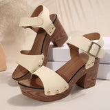 2025 Summer New High-Heeled Sandals Women's Shoes With Fish Mouth Sandals Belt Buckle High Heel Casual Sandals HZ0115