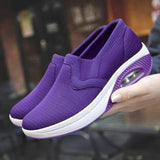 Large-Size 2025 New Flying Women's Shoes Casual Sneakers Lazy Shoes Soft-Soled Permeable Women's Single Shoes Air Cushion Shoes HZ0115