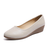 In The Autumn Of 2025, The New Women's Single Shoe Slope And Comfortable Pointed Bean Shoes In The Heel Of The Working Mother's Shoes HZ0115