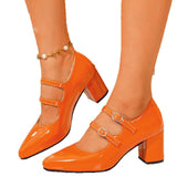 Large-Size Retro Mary Jane Women's Shoes 2025 Autumn New French Heel Red Single-Shoe Women's Thick Heels HZ0115