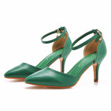 7 Cm Large-Size Sandals Fine-Heeled Pointed Sandals White Pointed Shoes Women's High Heels Wedding Shoes HZ0115