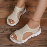 Large-Size Sandals Women 2025 Summer New Thick Bottom Slope With Fish Mouth Net Breathable Lady Wearing Sandals HZ0115