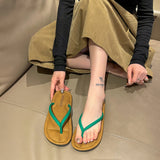 Large-Size Flat-Bottomed Flip-Flops Women's New European Net Red Comfortable Soft Bottom Feet Beach Cool Slippers In The Summer Of 2025 HZ0115
