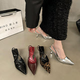 French Niche High-End Silver Bag Head Sandals Women's Shoes 2025 Spring And Summer Temperament Famous Wind High Heel Single Shoes HZ0115