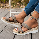 Large-Size Slopes And Slippers Women's 2025 Summer Fashion Water Drill Outside Wearing Thick-Bottomed Large Beach Shoes HZ0115