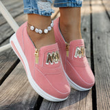 Spring 2025 New Sports Single Shoes Women Flat Bottom One Foot Pedal Solid Pink Casual Round Head Single Shoes HZ0115