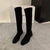 Coarse Heel Tip Velvet Thin Long Boots Women's Shoes 2025 New Autumn And Winter Korean Version Of The Long Boots Knight Boots HZ0115