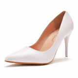 9 Cm Sexy Pointed High Heel Single Shoes Women Fine Heel Shoes Pointed Shoes Fashion Commuting White Large Size Shoes HZ0115