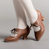 2025 New Fashion Heel Women Hollow Heel Single Shoes Pure Color Large-Size Pointed Shoes HZ0115
