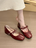 Naipa Gentle Sweet Beans! Temperament Round Head Bow With Mary Jane Shoes Women's Light Mouth Coarse Single Shoes HZ0115