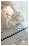 Water Drill Bow High Heels Summer Women's New Wedding Shoes Design French Famous Temperament Niche Pointed Single Shoes Sandals HZ0115