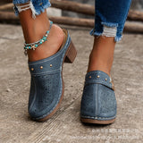 Summer New 2025 Baotou Slope And Women's Cool Drag Large-Size High-Heeled Sandals Women's Tide HZ0115