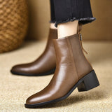 British Style Retro Coarse And Short Boots Women 2025 Autumn And Winter New Single Boots Round Head Comfortable Commuting Fashion Short Boots HZ0115