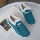 Women's Large Autumn And Winter New Thick Bottom Plus Velvet Thick Warm Cotton Shoes Casual Flat Cotton Shoes HZ0115