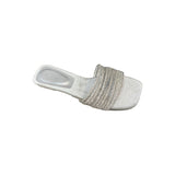 Fashion One-Word Slippers Women Summer Outside Wearing Lazy Water Drill With Low-Heeled Toe Cool Drag High Sense HZ0115
