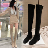 Over-Knee Boots High-Heeling Boots Elastic Boots Boots Cards Color Boots Lint Long Boots Autumn Winter Velvet High Boots HZ0115