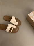 Design A Small-Sense Brown Jacket Slippers In Autumn And Winter Wearing Seaside Beach Cool Drag Soft-Soled Women Shoes Roman Shoes HZ0115