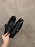 Flat Bottom Mary Jane Black Single Shoes Women's Shoes 2025 New French Red Evening Wind Gentle Mary Jane Shoes HZ0115