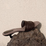 Vintage Hand-Woven One-Word Drag Women's Summer Model 2025 New Holiday Style And Low-Heere Wear Cold Slippers HZ0115
