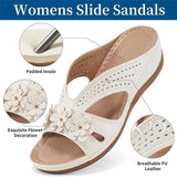 In The Summer Of 2025, The New Women's Thick-Bottomed Slippers Large-Size Fish Mouth Thick-Bottomed Wearing Beach Shoes Flower Decoration HZ0115