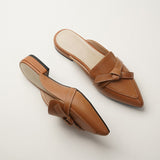 2025 Summer New Head Tip Half Slippers Women Wear Muller Shoes Flat Bottom Half Cool Drag HZ0115