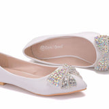 Fashion New Summer Autumn Korean Version Of AB Water Drill Women's Shoes Bow Head Shallow Single Shoes Women's Flat Shoes HZ0115