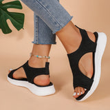 Large-Size Sandals Women 2025 Summer New Thick Bottom Slope With Fish Mouth Net Breathable Lady Wearing Sandals HZ0115