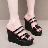 Painted Plop And Ultra-High Heel Waterproof Table Pine Cake Thick Bottom Fish Mouth Sandals Night Shop Sexy Transparent With Fashion Slippers Woman HZ0115