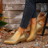 Sharp-Headed Coarse And Short-Sleest Women In Spring 2025 New Large-Size Zipper Fashion Comfortable Martin Boots HZ0115