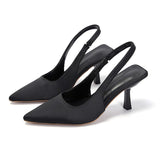 Large-Size High-Heeled Sandals Baotou Behind The Empty Stumbling Stumbling New Shallow Tip Single-Shoe Fine Heel High Heels HZ0115