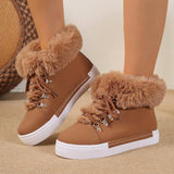 In The Autumn And Winter Of 2025, The New Large-Size Fur-Snow Boots Are Taut With Thick-Bottomed Round Head Ladies Cotton. HZ0115