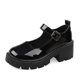 2025 Summer Large-Size New Mary Jane Women's Shoes Thick Heel Thick-Soled JK Uniform Single-Shoe High-Heeled Women's Retro English HZ0115