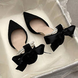 Fashion Word With High Heels Women 2025 Spring And Summer New Pointed Thin Heel Bow Head Hollow Sandals HZ0115