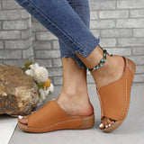 2025 New Women's Summer Slope And Thick-Bottom Slippers Large-Size Casual Fashion Simple Thick Bottom Increase HZ0115