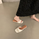 Korean Version Of Flat-Bottomed Silver Cool Slippers Women's Summer Wear Beach Slippers French Women's Shoes HZ0115