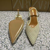ZA Home 2025 New Women's Shoes Mesh Sharp Head Thick And Slippers Women's Summer Breathable Light, Comfortable And Comfortable Leisure High HZ0115