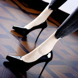 Light Luxury High Heels Women's Fine Heel Pointed Women's Shoes Sexy 12CM Single Shoes Black White Red Shoes Are Not Tired HZ0115
