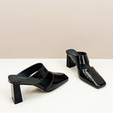 Hundred Thick Heel Back Empty Bag Head Half Slippers Women Wearing Square High Heel Sandals A Foot Pedaling Muller Cool Drag HZ0115