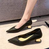 Sharp-Headed French Low-Heeled Single-Shoe Female Famous Yuan 2025 Spring And Autumn New Nude Light Temperament Professional High-Heeled Shoes HZ0115