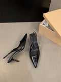 Silver High Heels Tips Temperament Sandals Fairy Shoes 2025 New Spring And Summer French Back Empty Single Shoes HZ0115