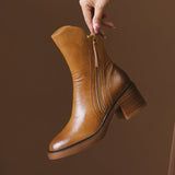 Original `Chelsea Boots Autumn Coarse And Brown Short Boots Lady British Handsome Martin Boots Boots Boots HZ0115