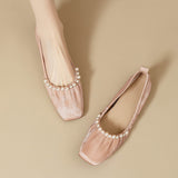 Super Soft ~ Sweet Pearl Flat-Bottom Ballet Single Shoes Women's New Chinese Style Soft-Soled Bean Shoes Grandmother Shoes HZ0115