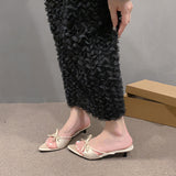 New French Bow Tip-Tip Cool Slippers In The Summer Of 2025 Gentle Fine And Stylish Casual Wear Sandals HZ0115