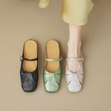 Anal-Quality Buntou Cool Half-Slippers Women Wear 2025 New Summer Lazy Chinese Camellia Muller Shoes HZ0115