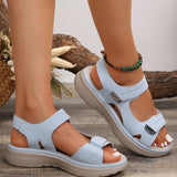 2025 New Summer Women's Shoes Large-Size Thick-Sed Casual Sandals With Magic Stickers Women's Shoes HZ0115