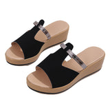 2025 New Summer Women's Slope And Thick-Bottomed Slippers Large-Size Thick-Bottomed Plus Casual Slippers Women's Shoes HZ0115