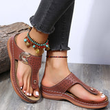 Large-Size Slippers Women 2025 Spring And Summer New Fashion Slope And Flip-Flops Wearing Beach Slippers Women HZ0115